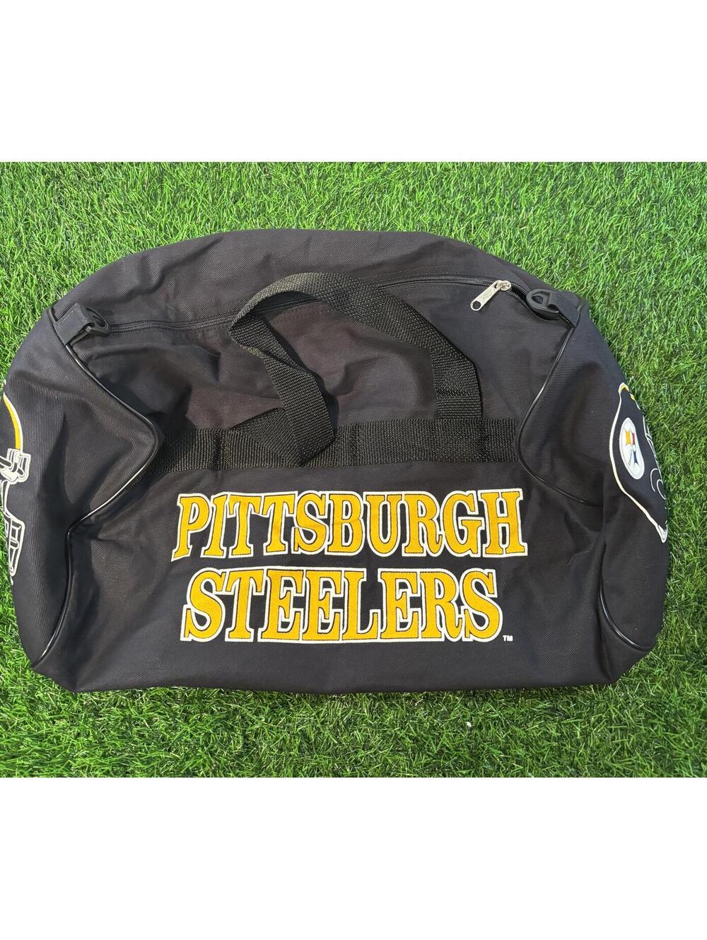 Pittsburgh Steelers Black Duffel Bag with Shoulder Strap